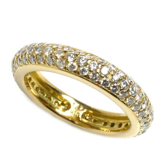 K18YG イエローゴールド フルエタニティ リング・指輪 ダイヤモンド1.47ct 12号 6.1g レディース【中古】【美品】