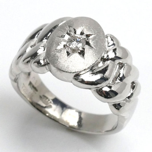 Pt900プラチナ ダイヤ リング・指輪 ダイヤモンド0.11ct 19号 18.1g メンズ【中古】