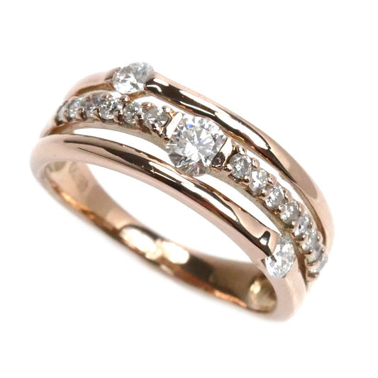 K18PG ピンクゴールド ダイヤ リング・指輪 ダイヤモンド0.50ct 10号 3.8g レディース【中古】