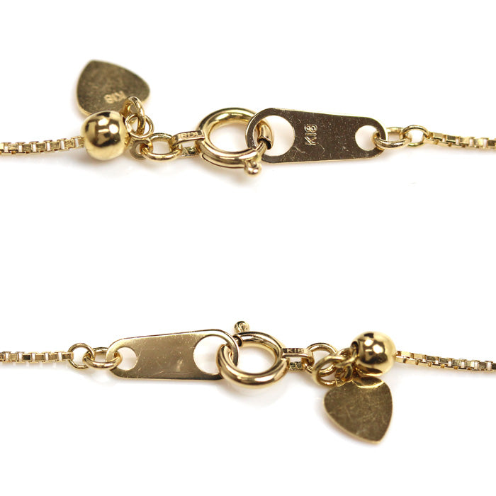 K18YG イエローゴールド ネックレス ベネチアン 2.3g ～45cm フリーチェーン レディース【中古】