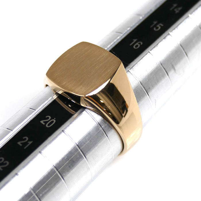 K18YG イエローゴールド 印台 リング・指輪 18号 11.1g メンズ【中古】【美品】