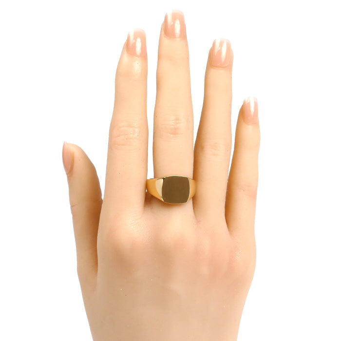 K18YG イエローゴールド 印台 リング・指輪 18号 11.1g メンズ【中古】【美品】