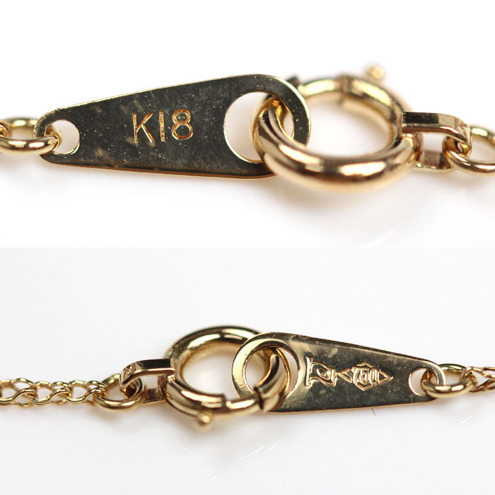 K18YG イエローゴールド デザイン ネックレス 1.1g 40cm レディース【中古】