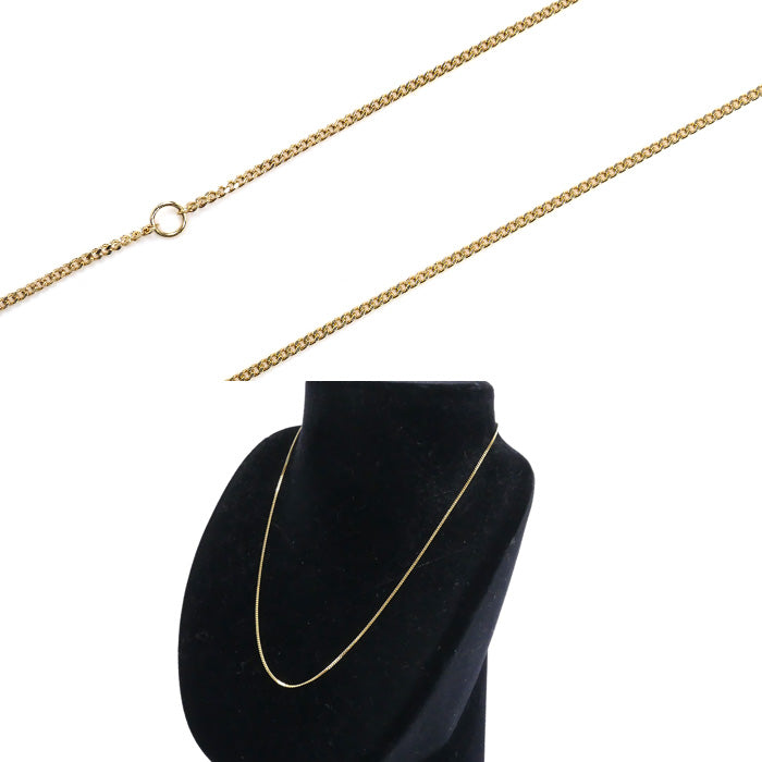 K18YG イエローゴールド ネックレス 喜平2面カット 2.2g 40cm【中古】