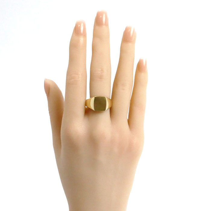 K18YG イエローゴールド 印台 リング・指輪 19号 12.5g メンズ【中古】