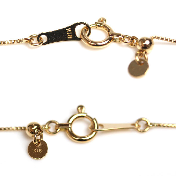 K18YG イエローゴールド ネックレス ベネチアン 1.3g ~45cm フリーチェーン レディース【中古】