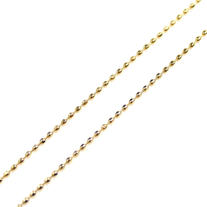K18YG イエローゴールド ネックレス ボール 1.4g ～45cm フリーチェーン レディース【中古】