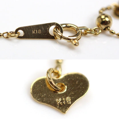 K18YG イエローゴールド ネックレス ボール 1.4g ～45cm フリーチェーン レディース【中古】