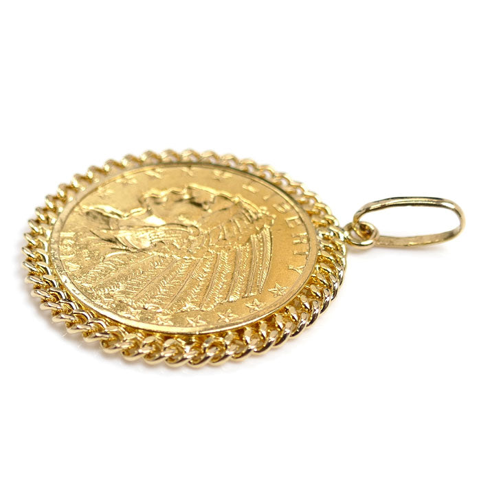 K18/K21.6 インディアンコイン ペンダントトップ 10.7g メンズ【中古】