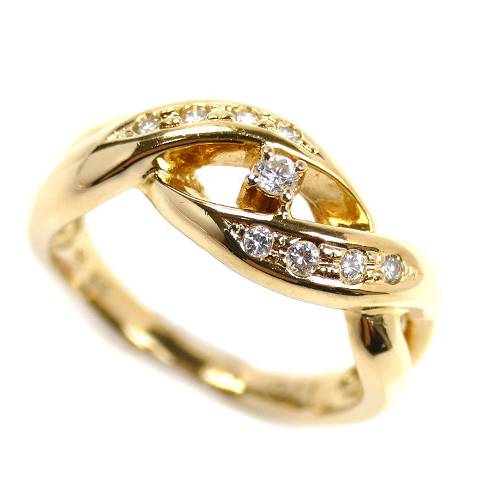 TASAKI タサキ K18YG イエローゴールド ダイヤ リング・指輪 ダイヤモンド0.11ct 10号 4.8g レディース【中古】