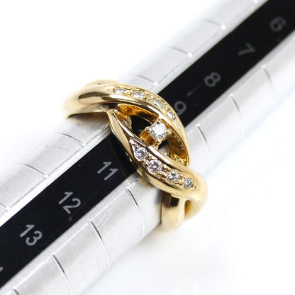 TASAKI タサキ K18YG イエローゴールド ダイヤ リング・指輪 ダイヤモンド0.11ct 10号 4.8g レディース【中古】