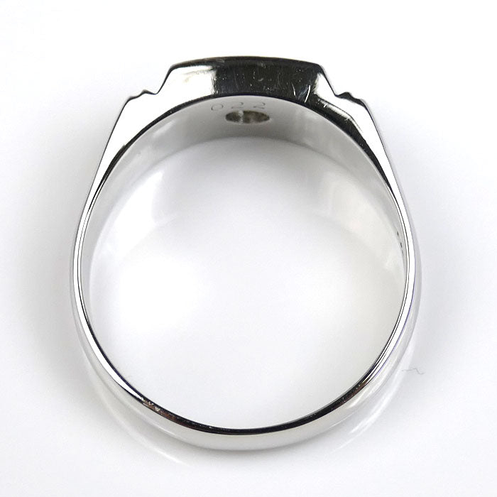 Pt900プラチナ リング・指輪 ダイヤモンド0.22ct 19号 11.1g メンズ【中古】【美品】