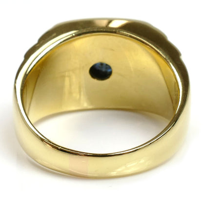 K18YG/Pt900 リング・指輪 サファイア1.00ct ダイヤモンド0.15ct 20号 13.4g メンズ【中古】