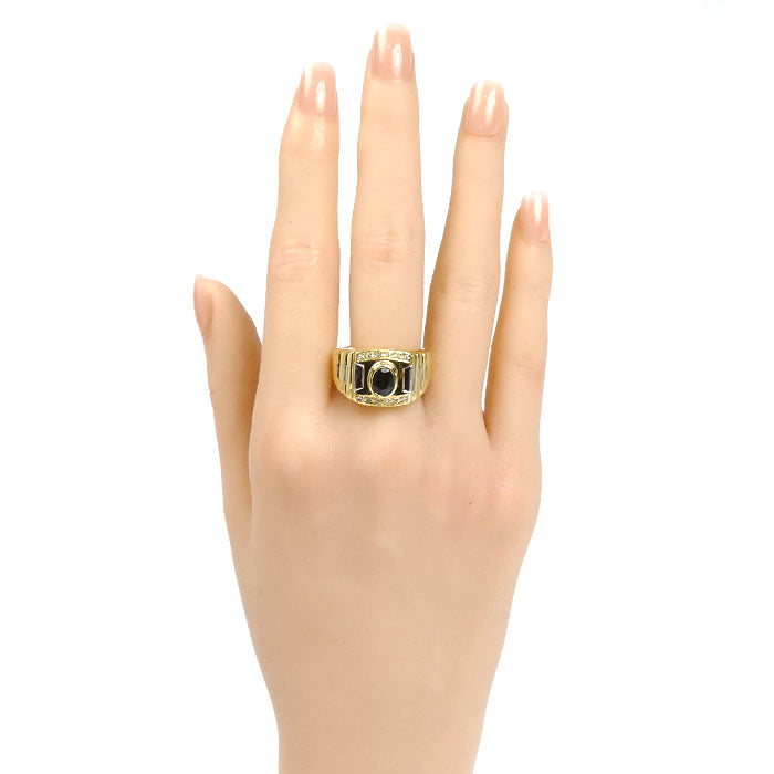 K18YG/Pt900 リング・指輪 サファイア1.00ct ダイヤモンド0.15ct 20号 13.4g メンズ【中古】