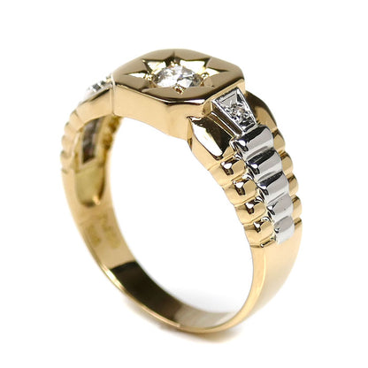 K18YG/Pt900 リング・指輪 ダイヤモンド0.31ct 19.5号 6.5g メンズ【中古】【美品】