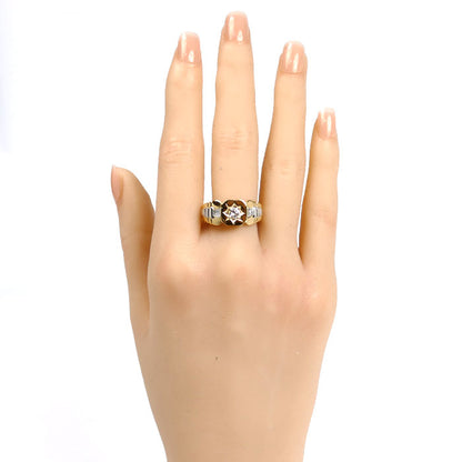 K18YG/Pt900 リング・指輪 ダイヤモンド0.31ct 19.5号 6.5g メンズ【中古】【美品】