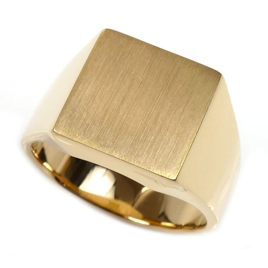 K18YG イエローゴールド 印台 リング・指輪 19号 18.5g メンズ【中古】【美品】