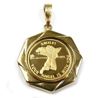 K24/K18 エンジェルコイン ペンダントトップ 6.9g ユニセックス【中古】