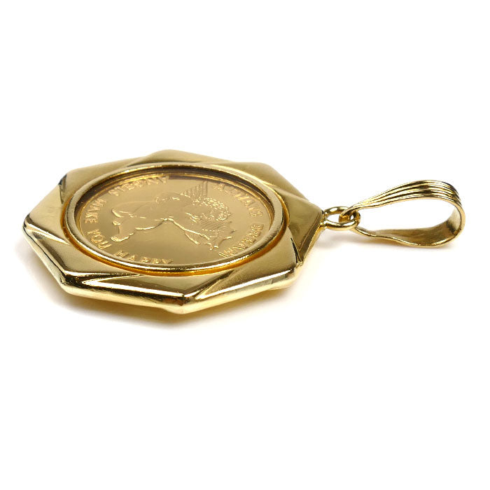 K24/K18 エンジェルコイン ペンダントトップ 6.9g ユニセックス【中古】