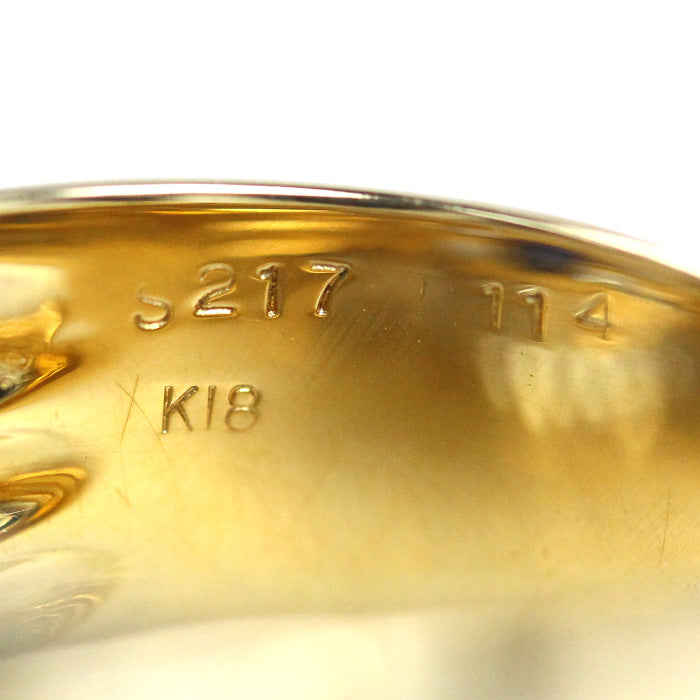 K18YG イエローゴールド リング・指輪 サファイア2.17ct ダイヤモンド1.14ct 20号 18.2g メンズ【中古】【美品】