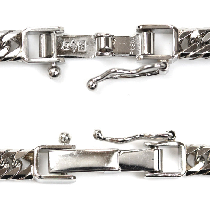 Pt850プラチナ ネックレス 喜平8面トリプルカット 30.4g 50cm メンズ【中古】