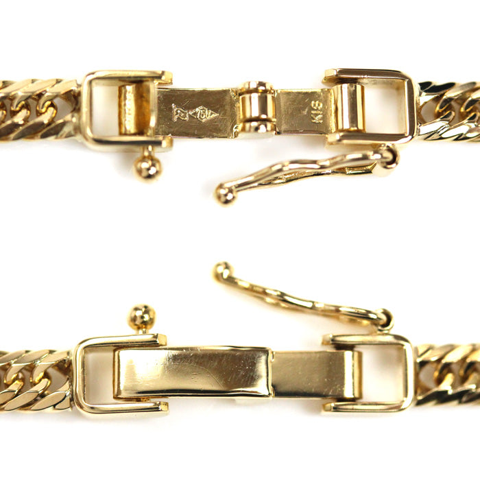 K18YG イエローゴールド ネックレス 喜平8面トリプルカット 18.2g 45cm ユニセックス【中古】