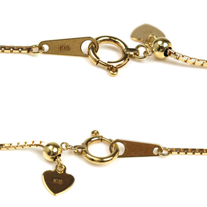 K18YG イエローゴールド ネックレス ベネチアン 3.3g ～45cm フリーチェーン レディース【中古】