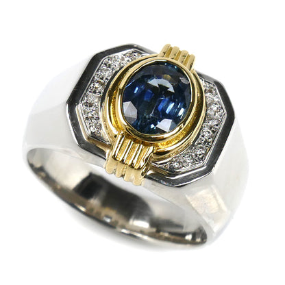 Pt900/K18YG リング・指輪 サファイア1.7ct ダイヤモンド0.07ct 20号 19.0g メンズ【中古】