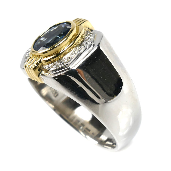 Pt900/K18YG リング・指輪 サファイア1.7ct ダイヤモンド0.07ct 20号 19.0g メンズ【中古】