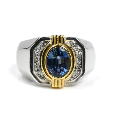 Pt900/K18YG リング・指輪 サファイア1.7ct ダイヤモンド0.07ct 20号 19.0g メンズ【中古】