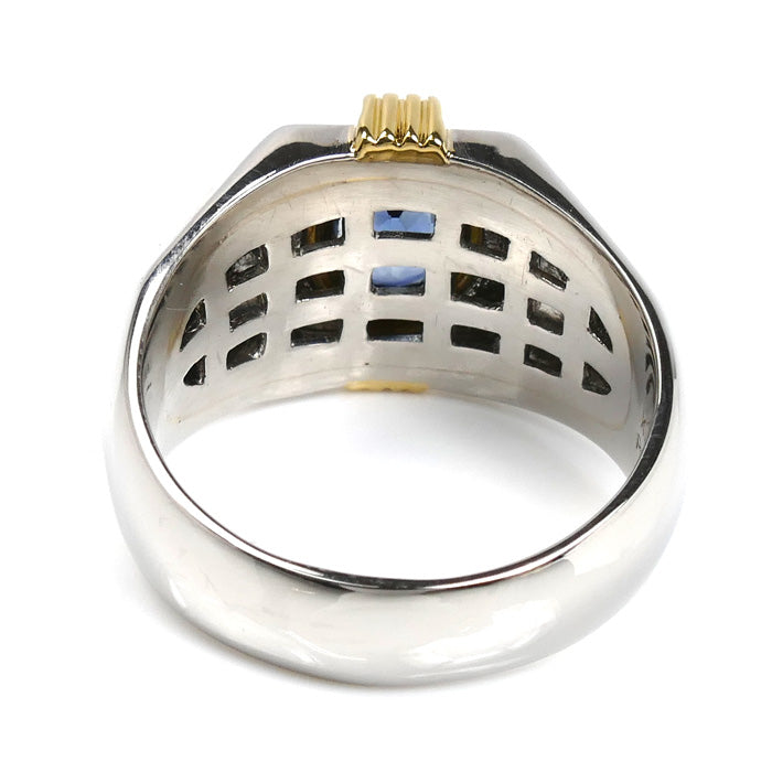 Pt900/K18YG リング・指輪 サファイア1.7ct ダイヤモンド0.07ct 20号 19.0g メンズ【中古】