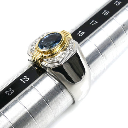 Pt900/K18YG リング・指輪 サファイア1.7ct ダイヤモンド0.07ct 20号 19.0g メンズ【中古】