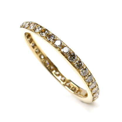 GSTV K18YG イエローゴールド フルエタニティ リング・指輪 ダイヤモンド0.50ct 13号 1.6g レディース【中古】【美品】