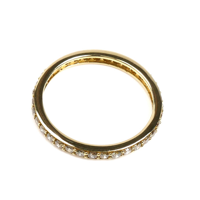 GSTV K18YG イエローゴールド フルエタニティ リング・指輪 ダイヤモンド0.50ct 13号 1.6g レディース【中古】【美品】