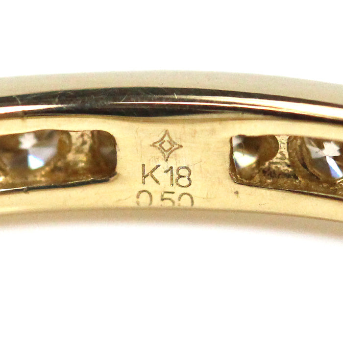 GSTV K18YG イエローゴールド フルエタニティ リング・指輪 ダイヤモンド0.50ct 13号 1.6g レディース【中古】【美品】