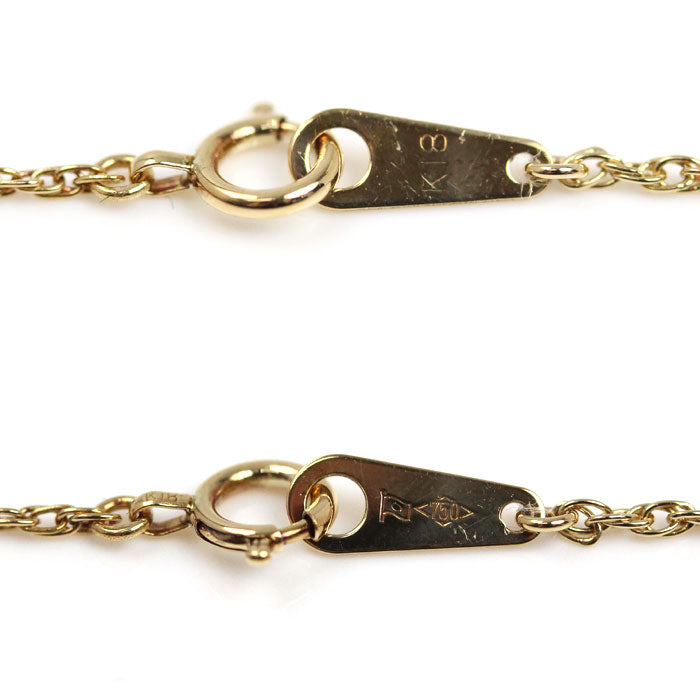 K18YG イエローゴールド ネックレス 2.1g 42cm ダブル小豆チェーン レディース【中古】