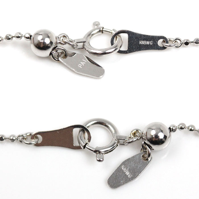 K18WG ホワイトゴールド ネックレス ボール 3.1g ～45cm レディース【中古】