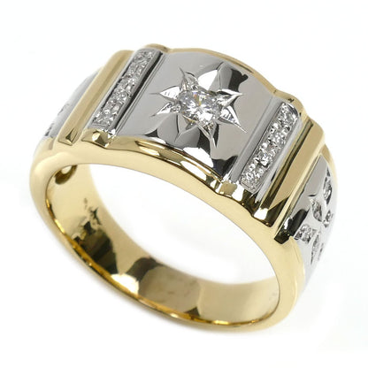 K18YG/Pt900 リング・指輪 ダイヤモンド0.28ct 22号 12.8g メンズ【中古】