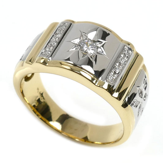 K18YG/Pt900 リング・指輪 ダイヤモンド0.28ct 22号 12.8g メンズ【中古】