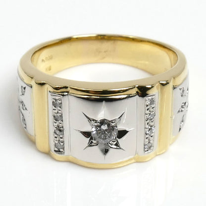 K18YG/Pt900 リング・指輪 ダイヤモンド0.28ct 22号 12.8g メンズ【中古】