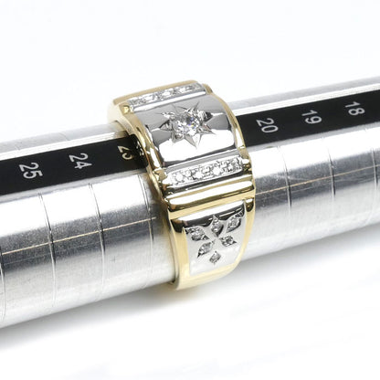 K18YG/Pt900 リング・指輪 ダイヤモンド0.28ct 22号 12.8g メンズ【中古】