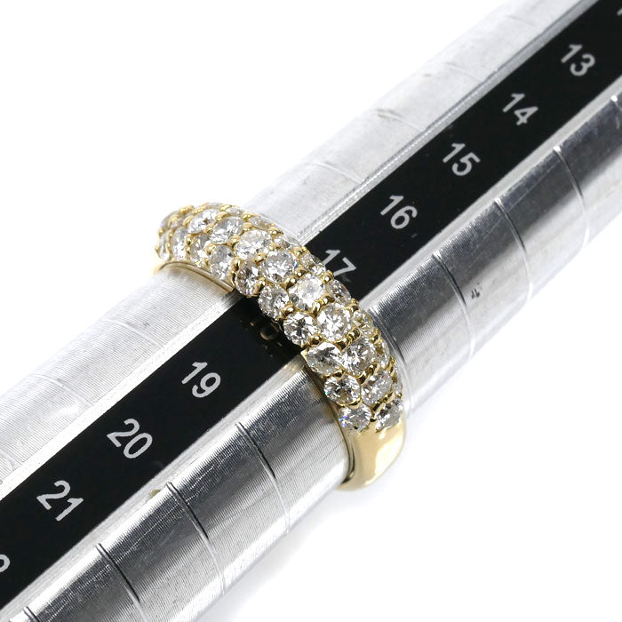 K18YG イエローゴールド リング・指輪 ダイヤモンド1.53ct 18号 4.5g レディース【中古】