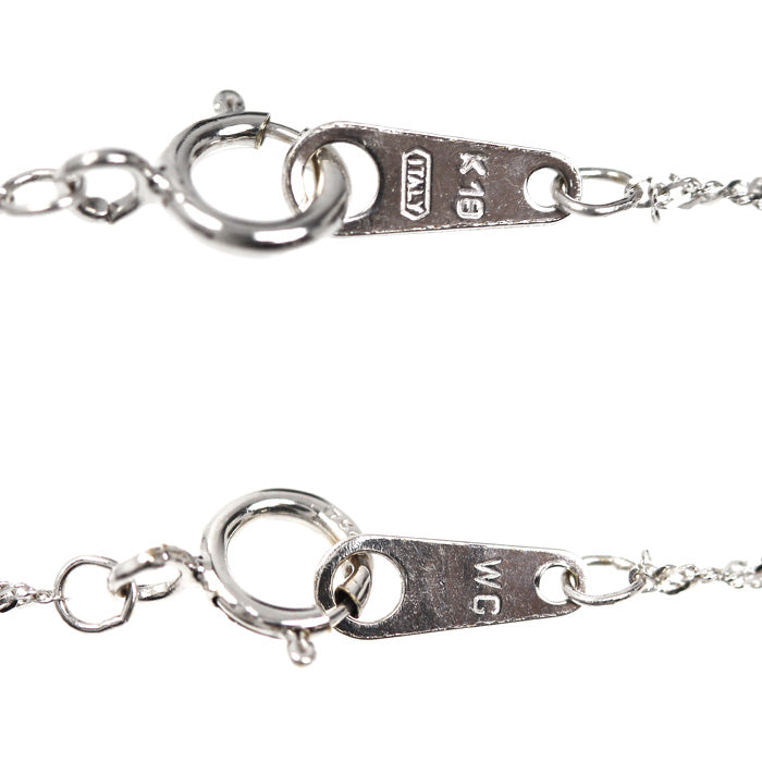 K18WG ホワイトゴールド クロス ネックレス ダイヤモンド0.10ct 1.2g 40cm レディース【中古】