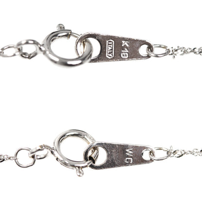 K18WG ホワイトゴールド クロス ネックレス ダイヤモンド0.10ct 1.2g 40cm レディース【中古】