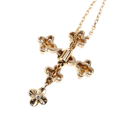 Vendome Aoyama ヴァンドーム青山 K18PG ピンクゴールド クロス ネックレス ダイヤモンド0.14ct 3.3g ～42cm レディース【中古】