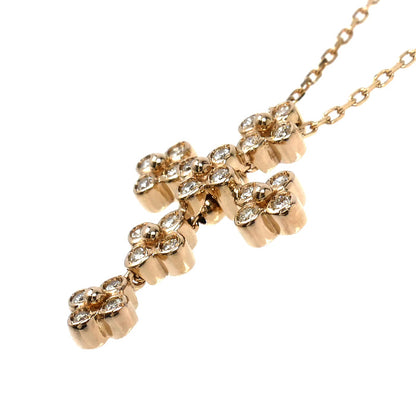 Vendome Aoyama ヴァンドーム青山 K18PG ピンクゴールド クロス ネックレス ダイヤモンド0.14ct 3.3g ～42cm レディース【中古】