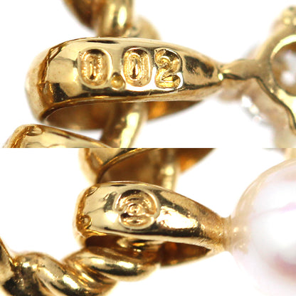 TASAKI タサキ K18YG イエローゴールド ネックレス アコヤパール約3.9mm ダイヤモンド0.02ct 2.0g 40cm レディース【中古】