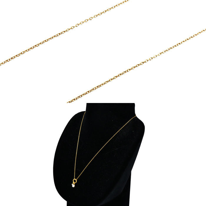 TASAKI タサキ K18YG イエローゴールド ネックレス アコヤパール約3.9mm ダイヤモンド0.02ct 2.0g 40cm レディース【中古】