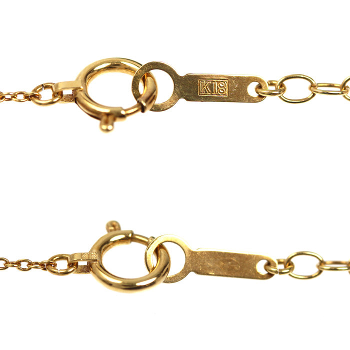 TASAKI タサキ K18YG イエローゴールド ネックレス アコヤパール約3.9mm ダイヤモンド0.02ct 2.0g 40cm レディース【中古】