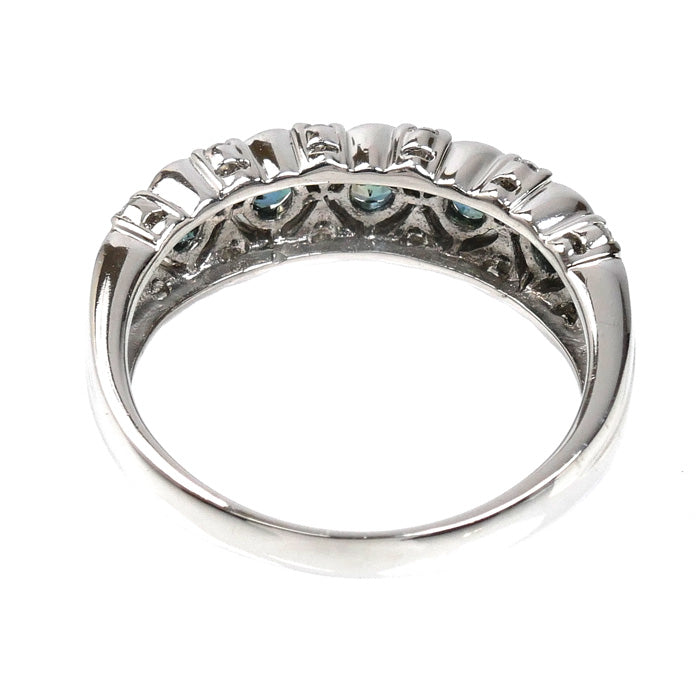 Pt900プラチナ リング・指輪 アレキサンドライト0.37ct ダイヤモンド0.12ct 15号 6.7g レディース【中古】